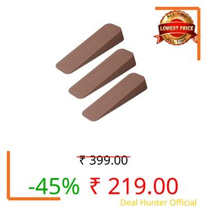 ALP Heavy Duty Anti|Non Slip Rubber Door Stoppers with Doors Powerful Gripping Work of Any Surface for Home, Offices, Warehouses & Classrooms Door Bottom Sealing 120mm x 37mm x 20mm (Brown, Pack of 3)