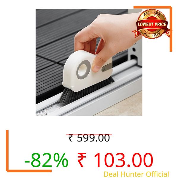 ESUOHYM Groove Cleaning Brush 2 in 1 Grout Cleaner Tool Grip Brush Hard Bristle Crevice Cleaning Brush for Sliding Door Track, Window Sill, Window Seal
