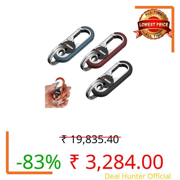 WAPSAT Key Chains Men, 2023 Car Key Chain for Men, Anti-Loss Keychain with Double Keyrings, Quick Release Key Chain (3pcs, Black+Brown+Green)