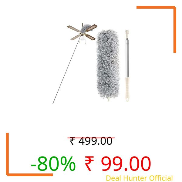 Kazenzo Microfiber Wall Cleaning Mop with Long Handle Ceiling Fan with Wiper Mop for Walls and Roof Cleaning Brush Long Handle Adjustable | Long Broom Stick for Ceiling Cleaning Mop with Long Handle