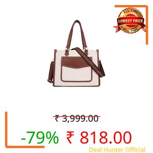 Womanix Tote Bag front pocket Canvas Bag 12 inch laptop Work Shoulder Bags Casual small Briefcase Handbag for Travel, Office, College (0044)