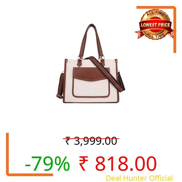 Womanix Tote Bag front pocket Canvas Bag 12 inch laptop Work Shoulder Bags Casual small Briefcase Handbag for Travel, Office, College (0044)