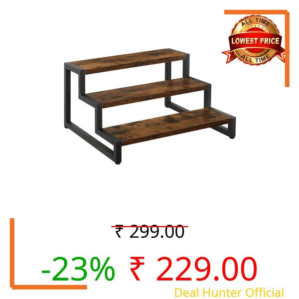 YINMIT Tiered Display Stand Riser Shelf, Wooden Spice Rack Organizer for Countertop, 3 Tier Kitchen Counter Shelf