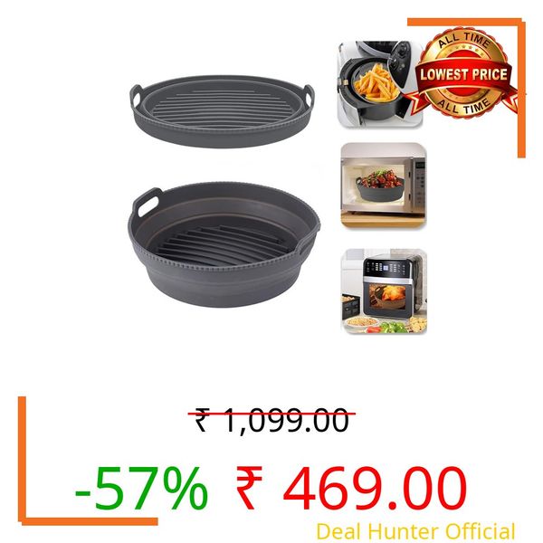 FiABLE Premium Silicone Air Fryer Liner | 1 Piece Dual-Mode Collapsible 8.5 inch Airfryer Mould for Large Airfryers - Heat Resistant, FDA Certified - 1 Airfryer Liner