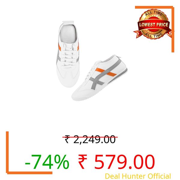 SELFIEE Stylish Trendy Lightweight Casual Comfortable Lace-up Sneaker Shoes for Boys & Mens Orange