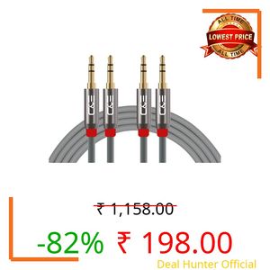 C & E (Cables & Etc® Pure Copper 3.5mm Male to Male Stereo Aux Audio Cable-Cable [2 Pack] [ 1.5Feet, [ 0.5 Meters]