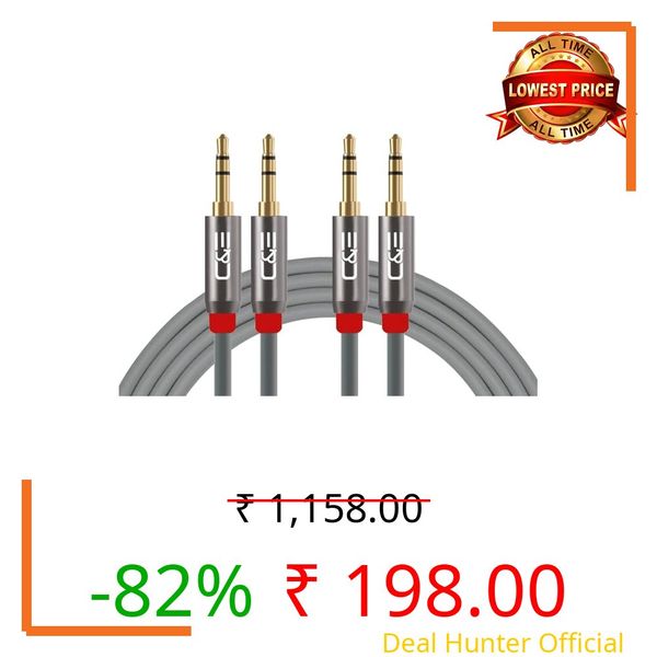 C & E (Cables & Etc® Pure Copper 3.5mm Male to Male Stereo Aux Audio Cable-Cable [2 Pack] [ 1.5Feet, [ 0.5 Meters]