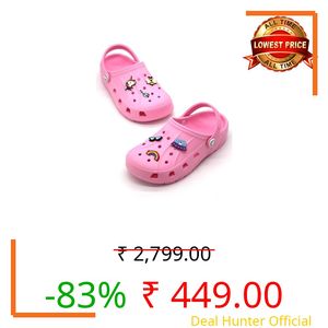 Red Tape Kid's Rover Stylish Clogs || Indoor & Outdoor Sandals Clogs for Kids Baby Pink