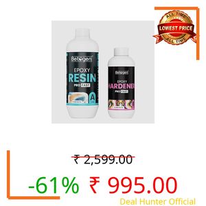 Betogen Epoxy 2 : 1 - Ratio Set Of 1.5kg - Crystel Clear Finishing - 1kg and 500gm Set Used On Art And Craft, DIY, Begginers Resin Art Kit [ Resin :- 1kg Hardener :- 500gm ]