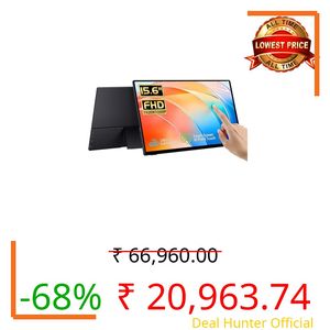 CAPERAVE 15.6'' Portable Monitor Touchscreen, FHD IPS Touch Screen with Tempered Glass, Travel Monitor with Kickstand & Speaker, HDMI USB C External Monitors for Laptop Phone Computer Xbox Switch