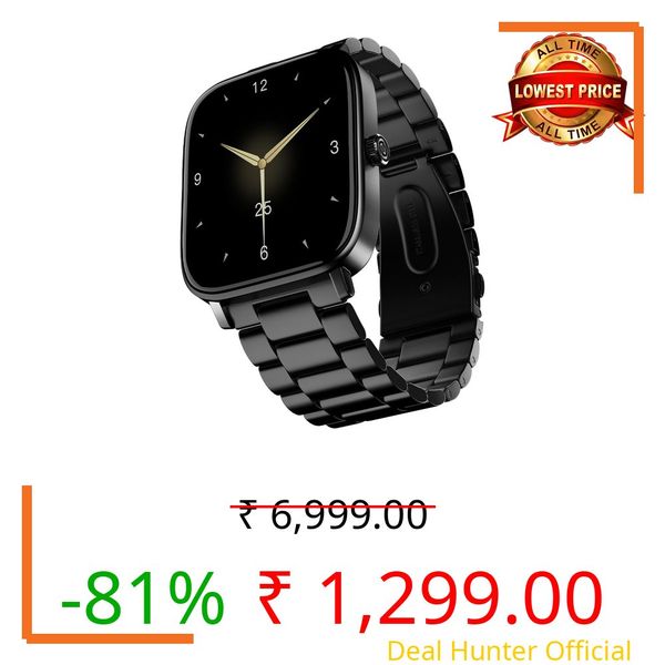 Noise Quad Call 1.81" Display, Bluetooth Calling Smart Watch, AI Voice Assistance, 160+Hrs Battery Life, Metallic Build, in-Built Games, 100 Sports Modes, 100+ Watch Faces, 5 Watts (Elite Black)
