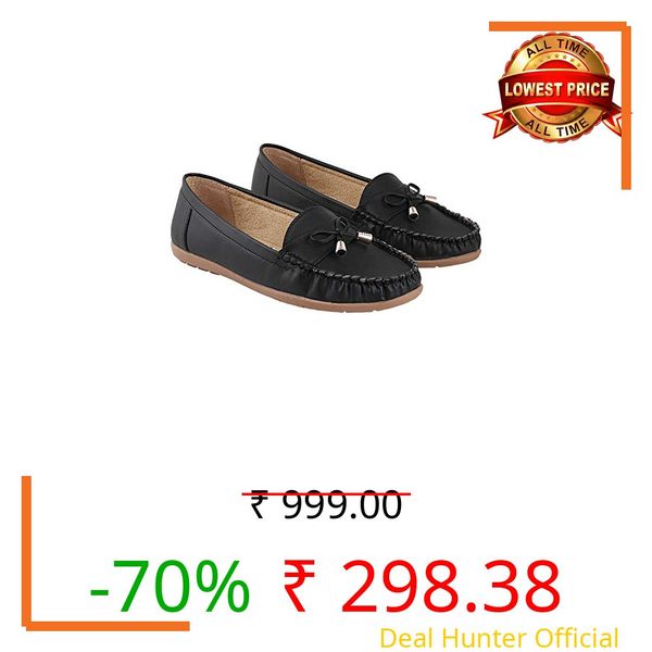 Shoetopia Girls Comfort Black Ballet Flat - 6 UK (Girls-Comfort-Black)