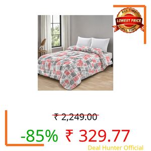 Zinnia Ultra Soft Microfibre Printed Comforter | (Print - Designer) (Painter and Candy Pink)