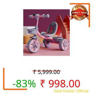Lifelong Trike Cycle for Kids 2-5 Years - Tricycle for Boys & Girls - Baby Bicycle with 3 EVA Wheels, Bell & Toy Basket - 30 kg Capacity - Birthday Gift (Pink)