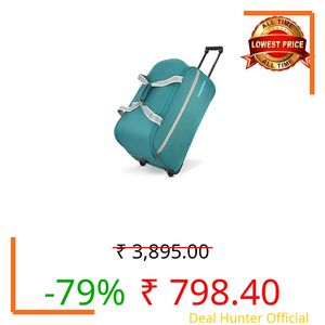 Lavie Sport Polyester Lino Wheel Duffel Bag | 2 Wheel Duffle Bag | Built to Last Wheels and Trolley,Teal,30 Cms