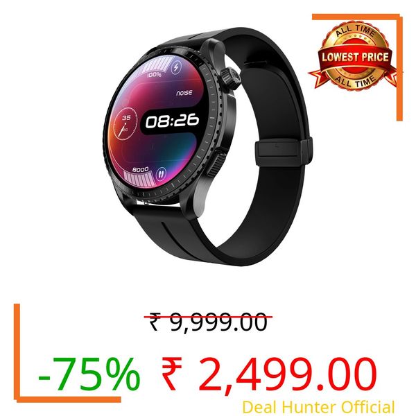 Noise Origin Smart Watch Smoothest UI Experience (New Nebula UI) & EN 1 Processor, 1.46" ApexVision AMOLED Display, Stainless Steel, Contour-Cut Design, Fitness Age, Fast Charging (Midnight Black)
