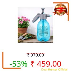 ORILEY 2L Multifunctional Manual Garden Sprayer Pressure Water Pump Bottle Handheld Mist Spray for Flowers Plant Watering Car Glass Home Cleaning (Blue)