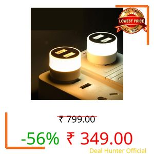 Lavnik 2 in 1 USB Port with Lamp Reading,Mini LED Light, USB Charger Adapter for Phone, iPad, and Tablet, Portable Night Light Compatible for Power Bank, Laptop, Notebook, (2)