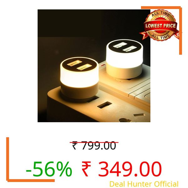 Lavnik 2 in 1 USB Port with Lamp Reading,Mini LED Light, USB Charger Adapter for Phone, iPad, and Tablet, Portable Night Light Compatible for Power Bank, Laptop, Notebook, (2)