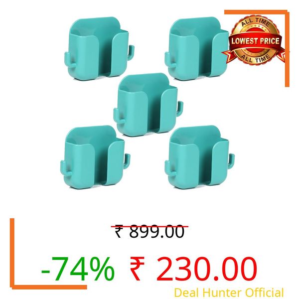 DSNS Wall Mounted Adhesive Remote Control Stand Mobile Phone Holder for Charging AC/TV Storage Box for All Smartphones Pack of (Green)