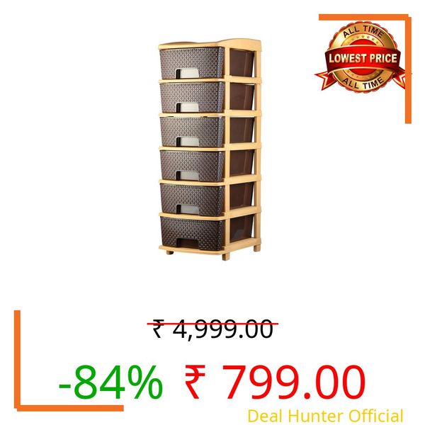 Ashlas Drawer Multipurpose Drawer Plastic Modular Chest Storage Organizer Home, Office, Parlor, School, Doctors, Home and Kids (6XL)