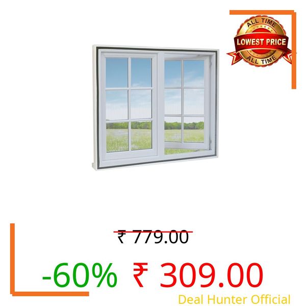Upgraded & Stitched - SafeMyles Window Mosquito Net (Size-70x100cms/28x39 Inches/2.30x3.28 Feet, Color-Grey) 120 GSM Fiberglass Insect Net Pre-Stitched to Net - Ready to use Net
