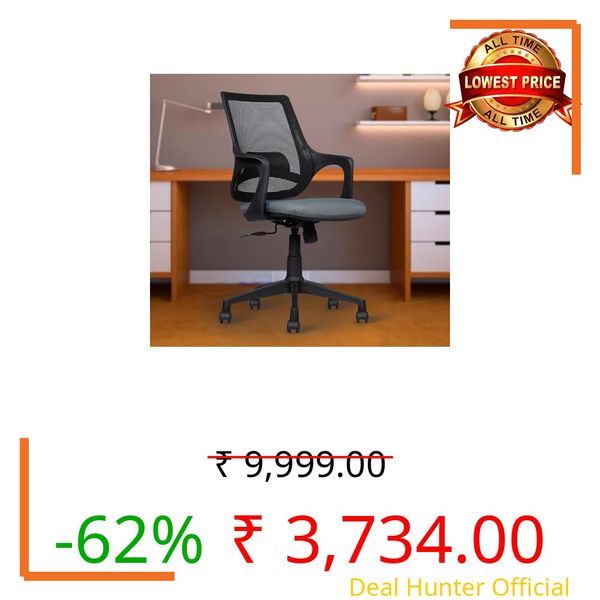 MRC EXECUTIVE CHAIRS ALWAYS INSPIRING MORE Mono Mesh Mid-Back Ergonomic Office Chair| Visitor Chair| Study Chair |Computer Chair | Work From Home (Mono Revolving, Grey & Black)