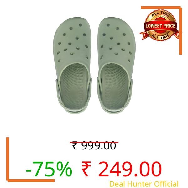 CASSIEY Men's Lightweight Classic Clogs || Sandals with Adjustable Back Strap for Men- Green