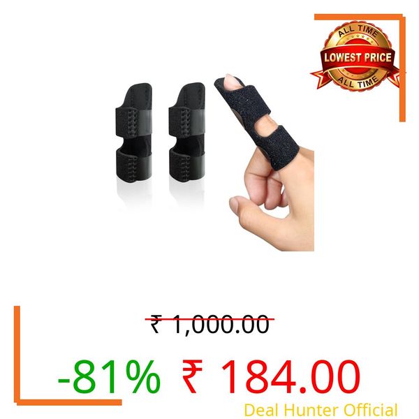 Bozenu Neoprene Finger Splint, Universal Trigger Finger Brace for Broken/Arthritis Pain and Sprain Relief, Trigger Finger Splint for Middle, Index, Ring (2 Pack,Black)