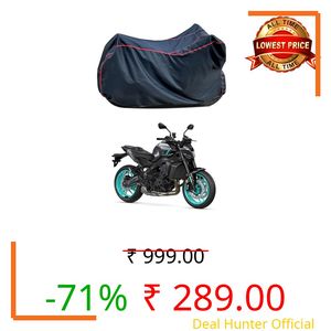 GOSHIV Waterproof Bike Cover Compatible with Yamaha MT 09 Quality Fabric Heat Protection Double-Stitched UV Protection (Black)