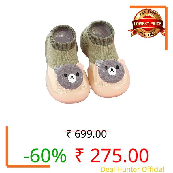 STESHWK Socks Shoes for Baby Boy and Girls Infant Toddler Soft hildren's Multicolor Cute Panda Face Cotton and Silicon Rubber base Antislip Soft Sole Kid's