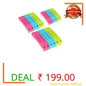 18Pc Plastic Food Snack Bag Pouch Clip Sealer for Keeping Food Fresh for Home, Kitchen, Camping Snack Seal Sealing Bag Clips (Multi-Color) | Food Clips Sealer | Pouch Clip Sealer(Pack of -5)