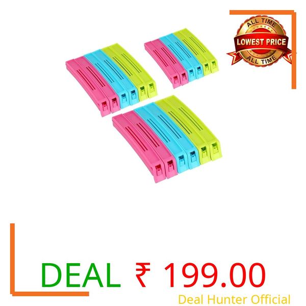 18Pc Plastic Food Snack Bag Pouch Clip Sealer for Keeping Food Fresh for Home, Kitchen, Camping Snack Seal Sealing Bag Clips (Multi-Color) | Food Clips Sealer | Pouch Clip Sealer(Pack of -5)