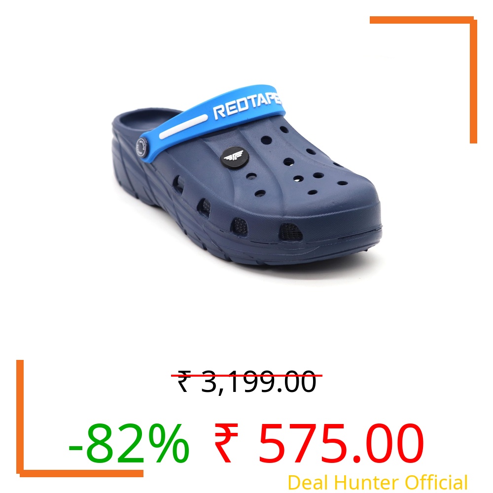Red Tape Designer Comfortable Clogs, Sandals With Adjustable Back Strap For Men Navy Blue - 9 Uk