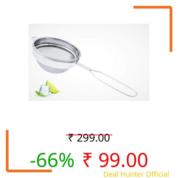 Stainless Steel Tea Strainer 8.5 cm Double Mesh Chalani – Heavy Duty Fine Mesh Tea Filter for Kitchen, Rust Resistant, Easy Clean Tea Siever for Daily Use