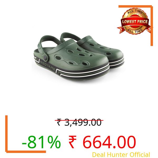 Red Tape Men's EVA Comfort Clogs Olive