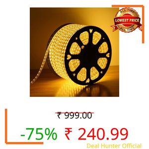 Desidiya ® LED Strip Rope Light 5 Mtr Warm White Water Proof,Ceiling Light,Decorative led Light with Adapter.
