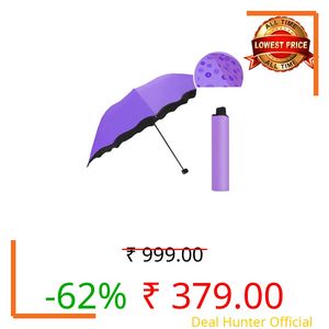 Adorazone Water Magical Floral Manual 3-Fold Umbrella For Men & Women | Black Film Coated UV-Rays Safe (23" Large Size) (Lavender)