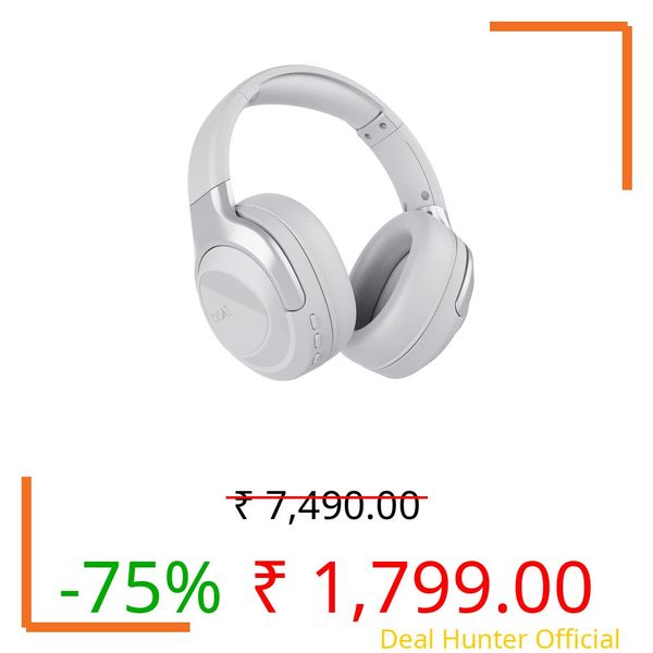 Boat Nirvana Eutopia Bluetooth Headphones with Head Tracking Function, Spatial Audio,20 HRS Playtime, ENx™ Tech, ASAP™ Charge, Hearables App(Android & iOS Compatible)(Primia White)