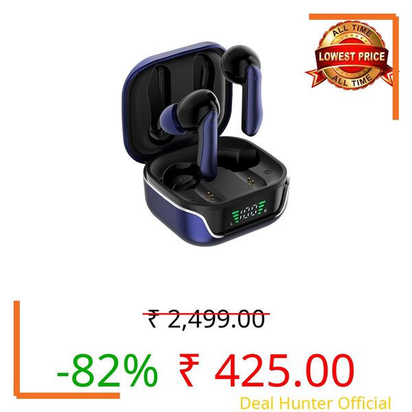 amazon basics TWS in-Ear Earbuds (AB-T01A) with Fast Charging up to 50 Hours of Playtime | Dual 10mm Driver | IPX4 Water-Resistance | Bluetooth 5.3 | Charging Case with Mic | Touch Control (Blue)