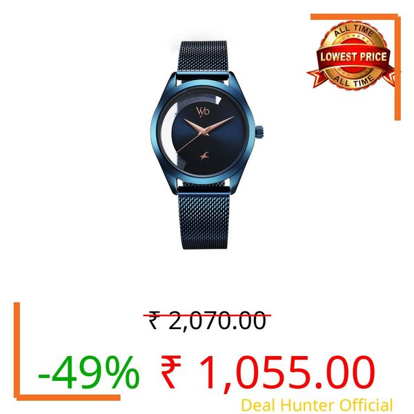 Fastrack Vyb Runway Quartz Analog Blue Dial Blue Stainless Steel Strap Watch for Girls - FV60031QM01W