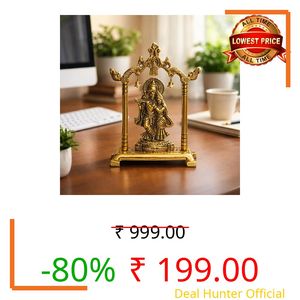 CHHARIYA CRAFTS Metal Radha Krishna Statue Gold Plated Decor Your Home,Office & Radha Krishna Murti Idol Showpiece Figurines Religious Krishna Idol Gift Article, 14 cm , 7 cm