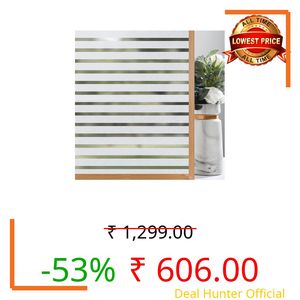 WISDOM Privacy Window Film Sticker(24x100 in) Decorative Window Glass Stripe Frosted