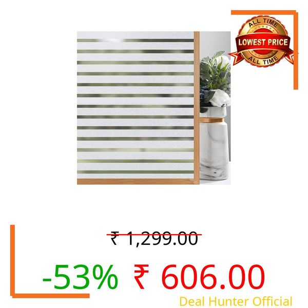 WISDOM Privacy Window Film Sticker(24x100 in) Decorative Window Glass Stripe Frosted