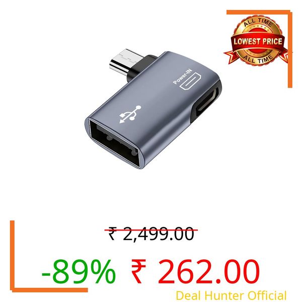 Tobo Micro USB to USB Adapter Fire TV Stick, 90 Degree Left and Right Angle Powered Micro USB to USB OTG Adapter for Android Phone Tablet and More Host Devices with Micro USB (Grey) (TD-1205CC)