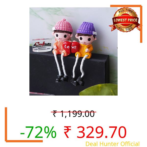 eCraftIndia Valentine Gift for Girlfriend Boyfriend | Cute Couple Statue Holding Love Heart Decorative Showpiece Valentine Day Gift for Husband Wife Her Him | Valentine Day Decoration Items