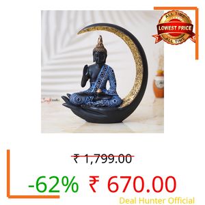 eCraftIndia Multicolor Resin Blessing Buddha Statue with Palm Chand | Lord Buddha Statue for Home Decor Living Room Office | Buddha Showpiece | Buddha Idol Gift for Diwali Buddha Purnima Birthday