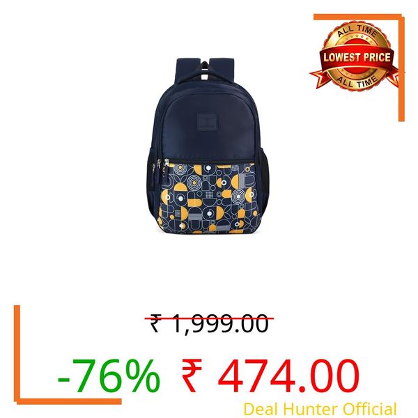 Impulse Pattern Pulse 36L Unisex Water Resistant Travel 4 Compartment Laptop Backpack/Office Bag/School Bag/College Bag/Business Bag Fits Up to 16 Inch Laptop with 1 Year Warranty
