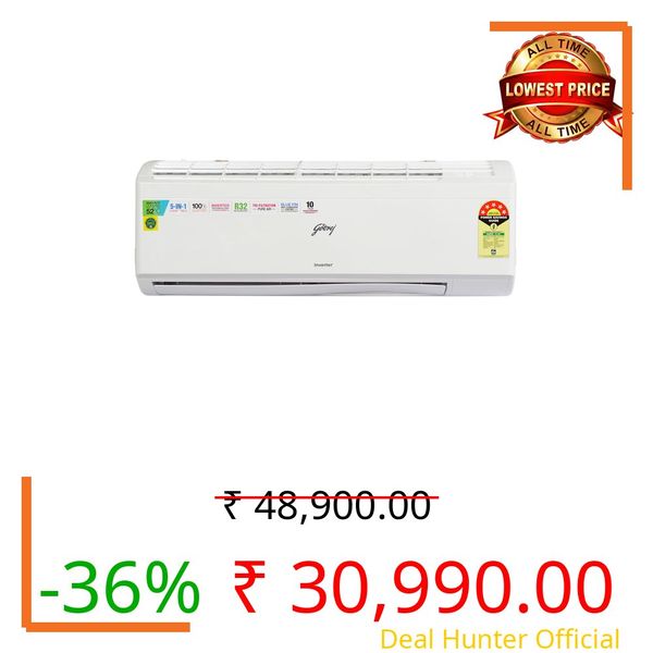 Godrej 1.0 Ton 5 Star Inverter Split Air Conditioner (SIC 12ITC5-WWR)