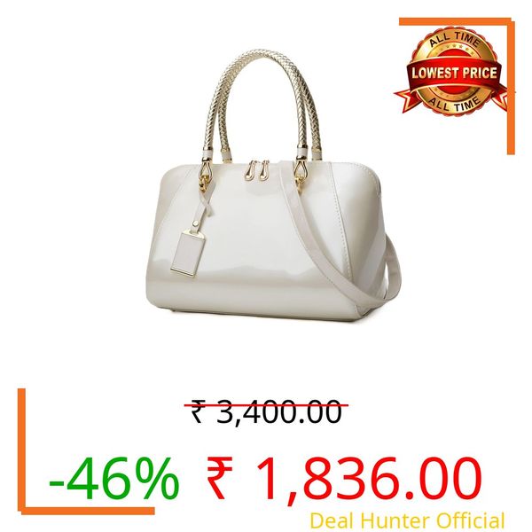 SYGA Gloosy versatile patent women's bags, texture and personality, portable Handbag, crossbody bag(BEIGE)